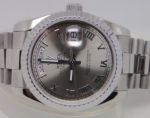 Replica Rolex Day-Date Polished Stainless Steel Case Silver Dial Men Watches